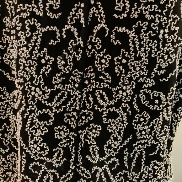 LESLIE FAY EVENING BEADED FORMAL BLACK & WHITE VINTAGE TOP PLUS SIZE 2X - Picture 7 of 9